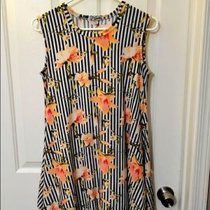 Striped Pink Flower Dress J for Justify Small